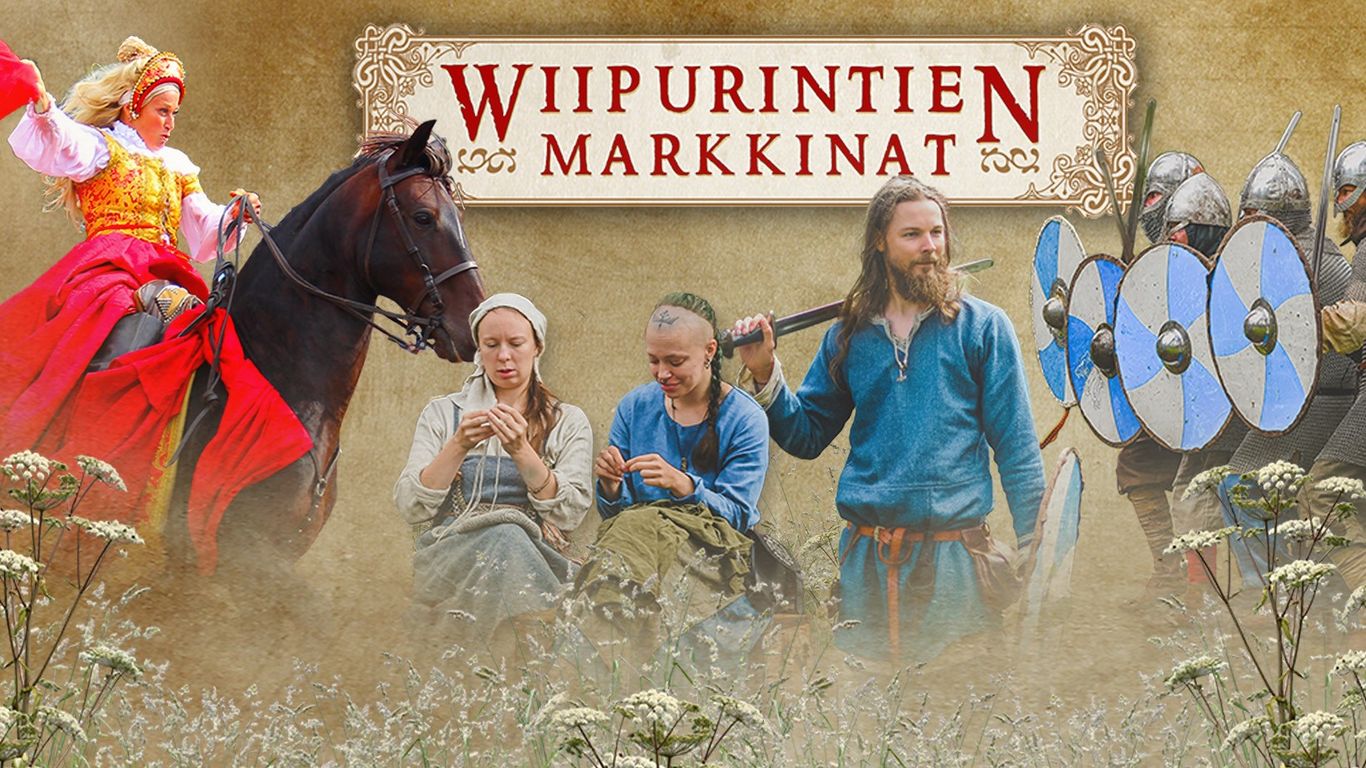 Nainen ratsastaa vinhaa vauhtia. Viikinkiajan nais