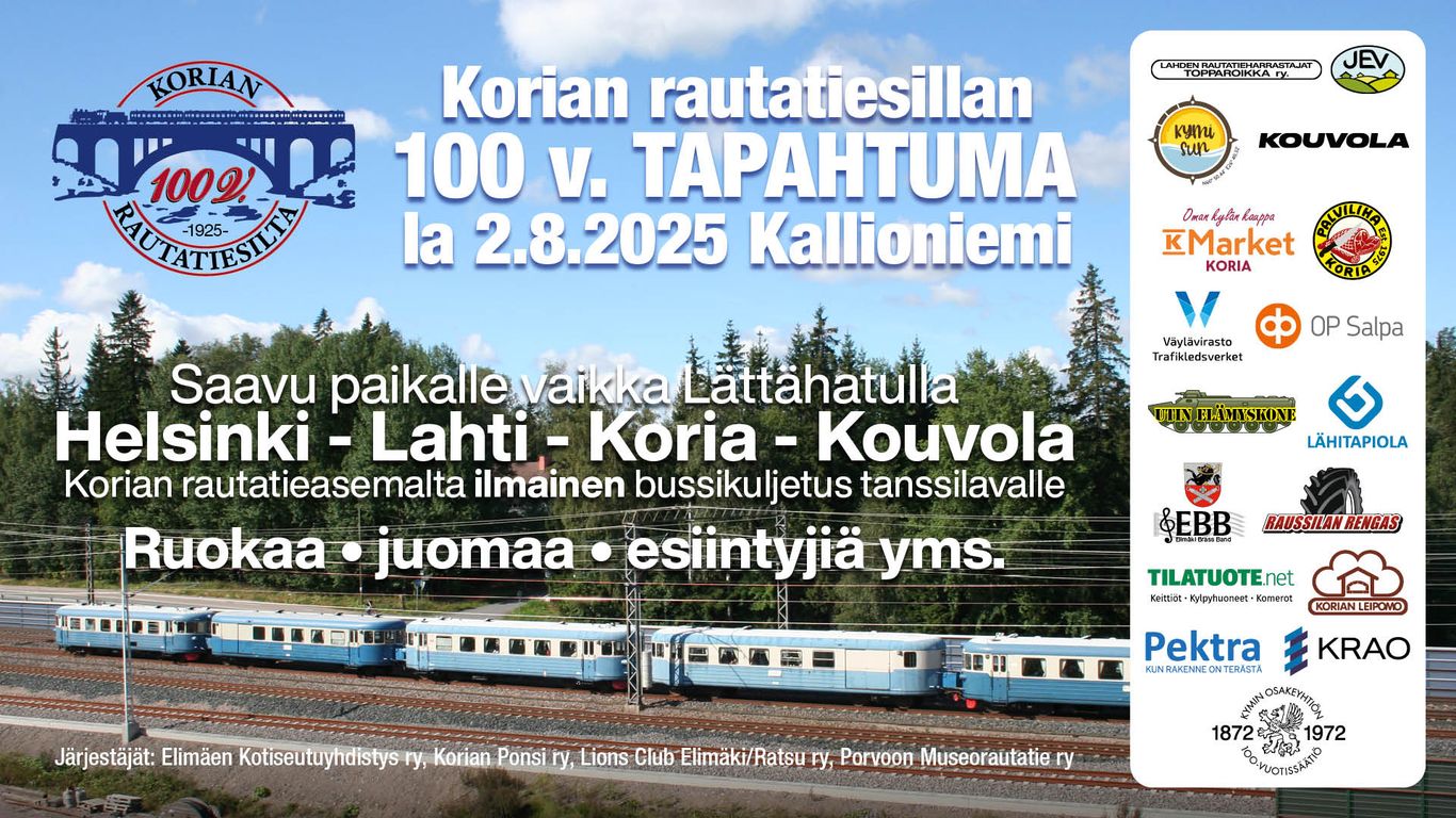 Korian rautatiesilta 100 vuotta juhlatapahtuma