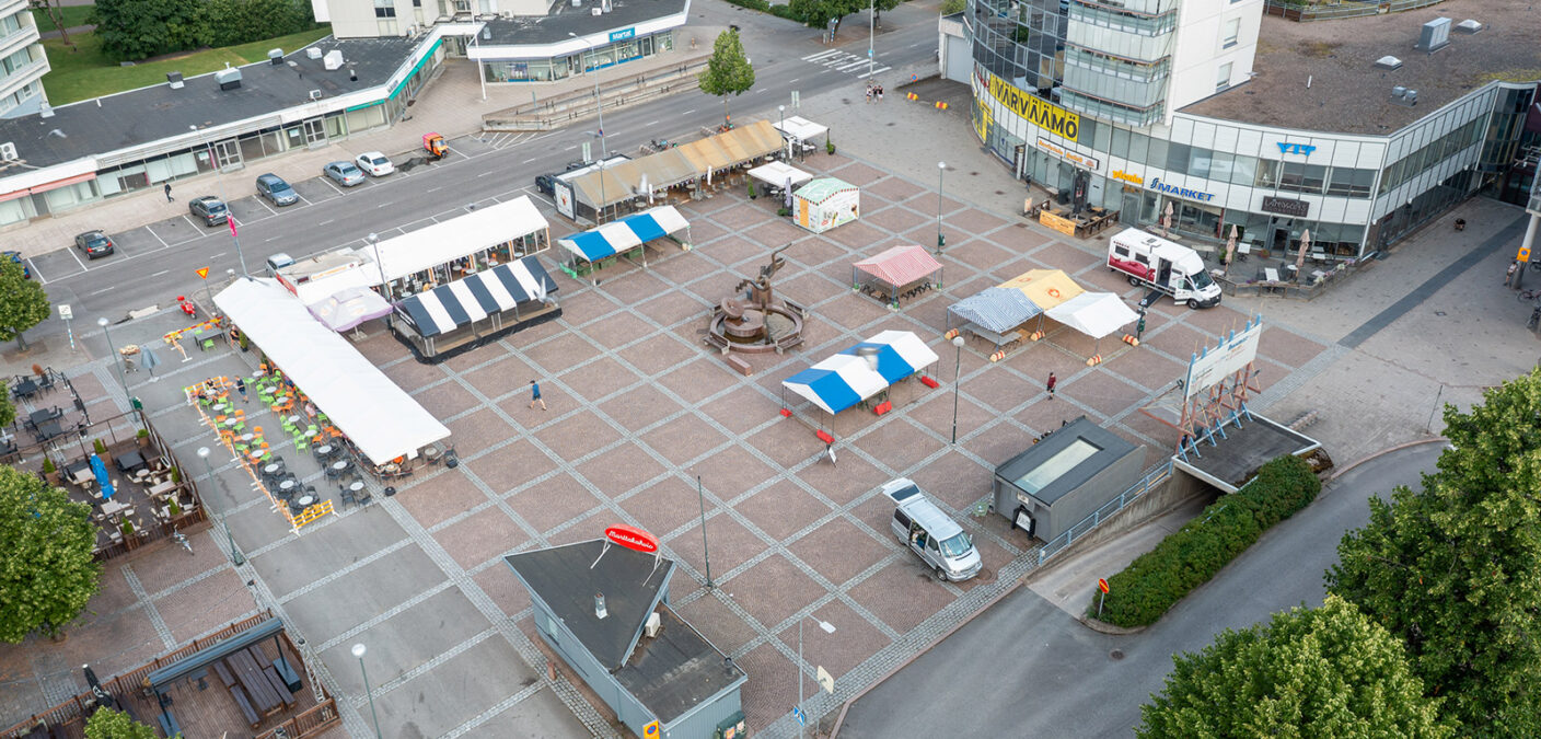 Kouvolan kauppatori (Hansatori), ilmakuva