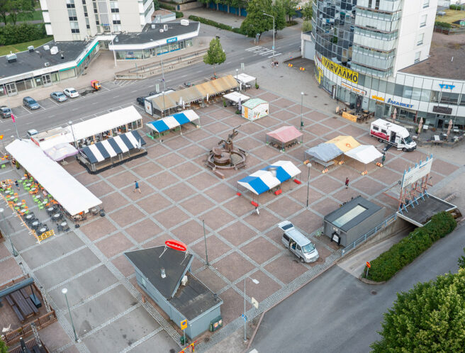 Kouvolan kauppatori (Hansatori), ilmakuva