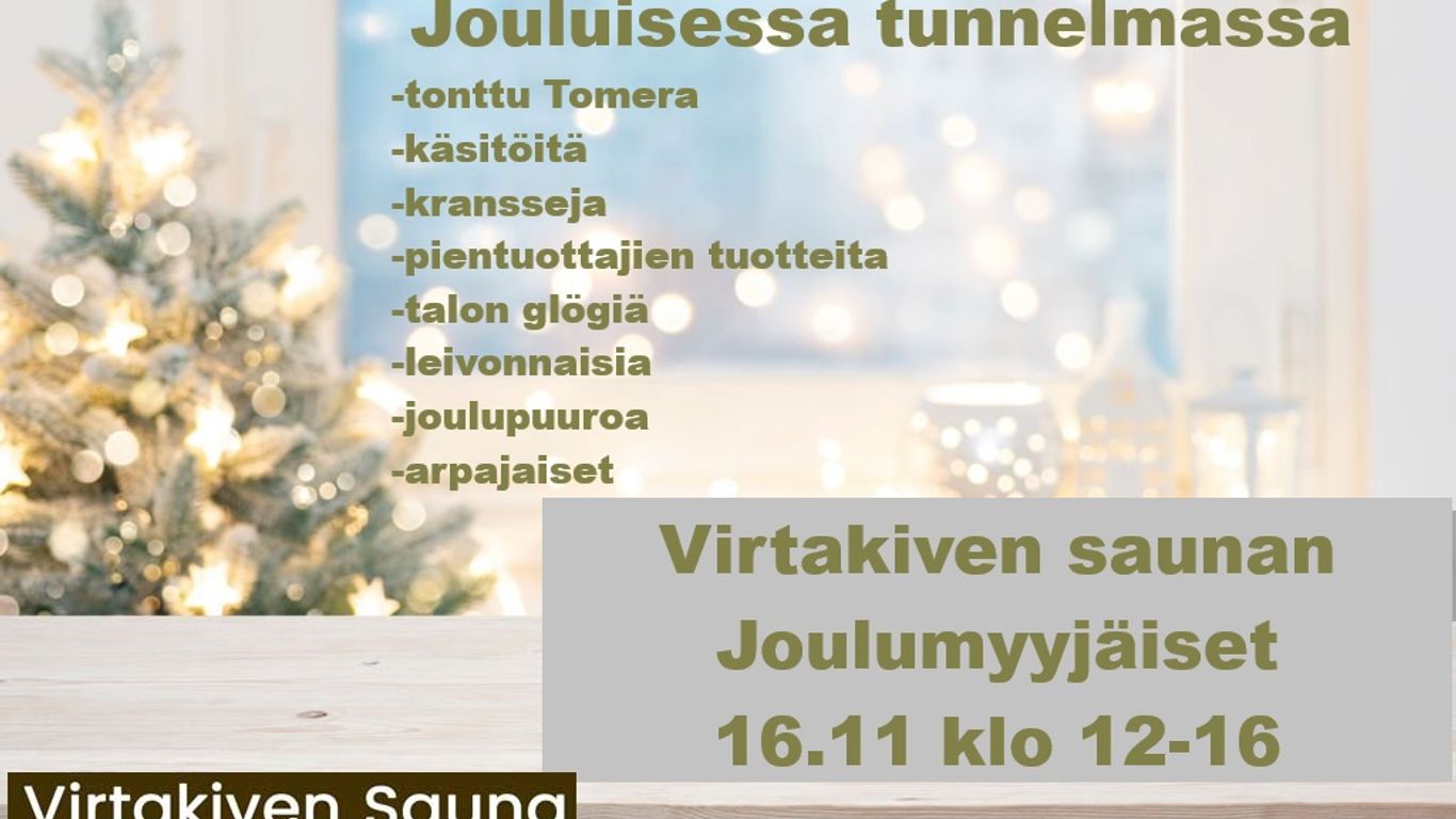 Virtakiven saunan Joulumyyjäiset