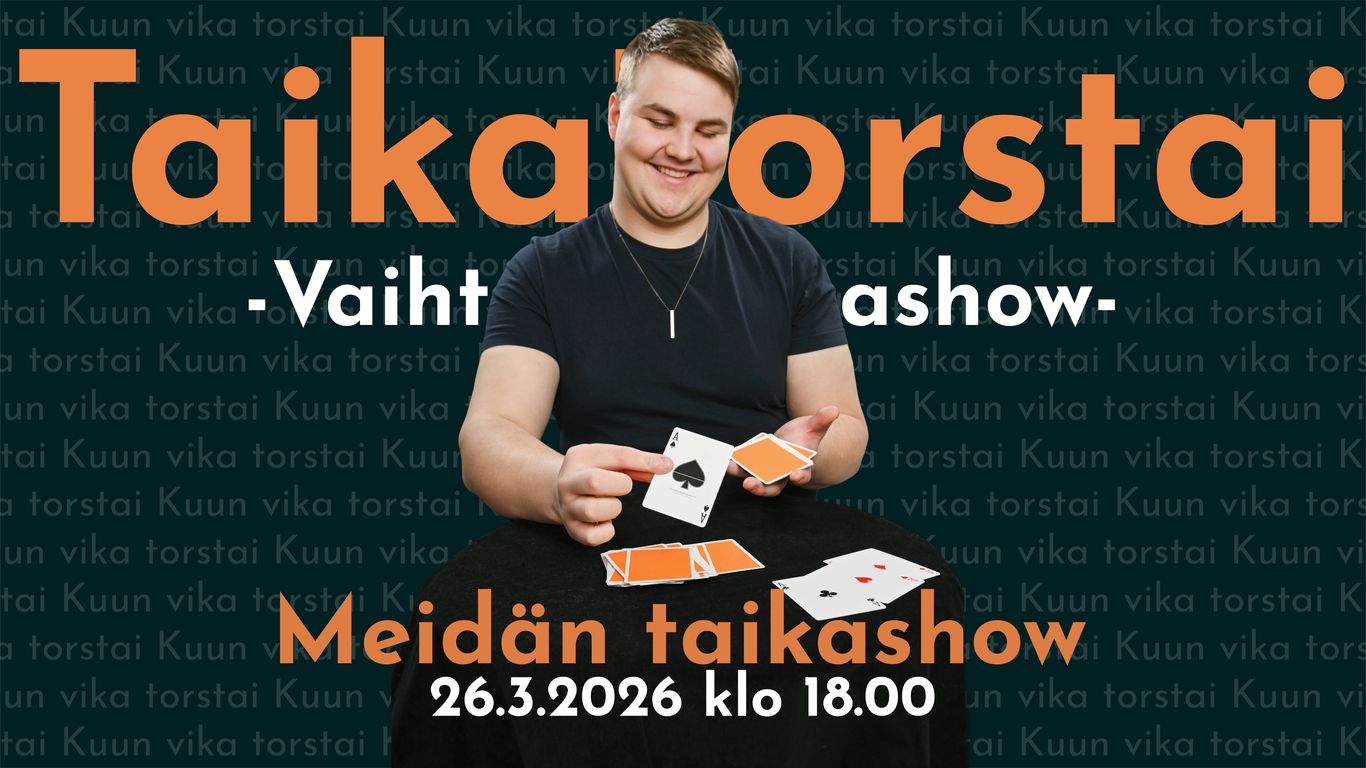 Taikuri Bobo hymyilee laittaen neljä ässää pöydäll