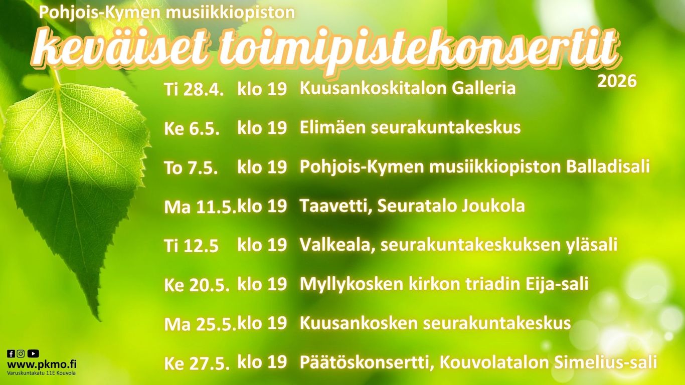 Kuvituskuva keväisistä toimipistekonserteista