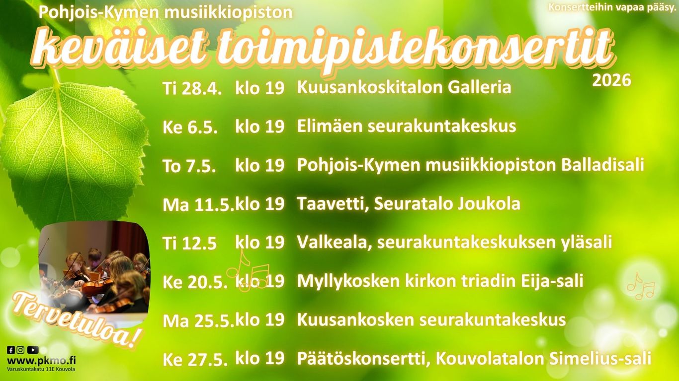 Kuvituskuva keväisistä toimipistekonserteista