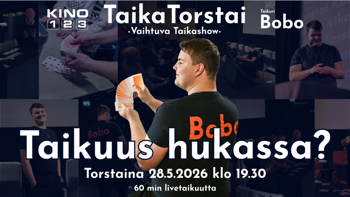 Taikuri Bobo levittää korttipakkaa