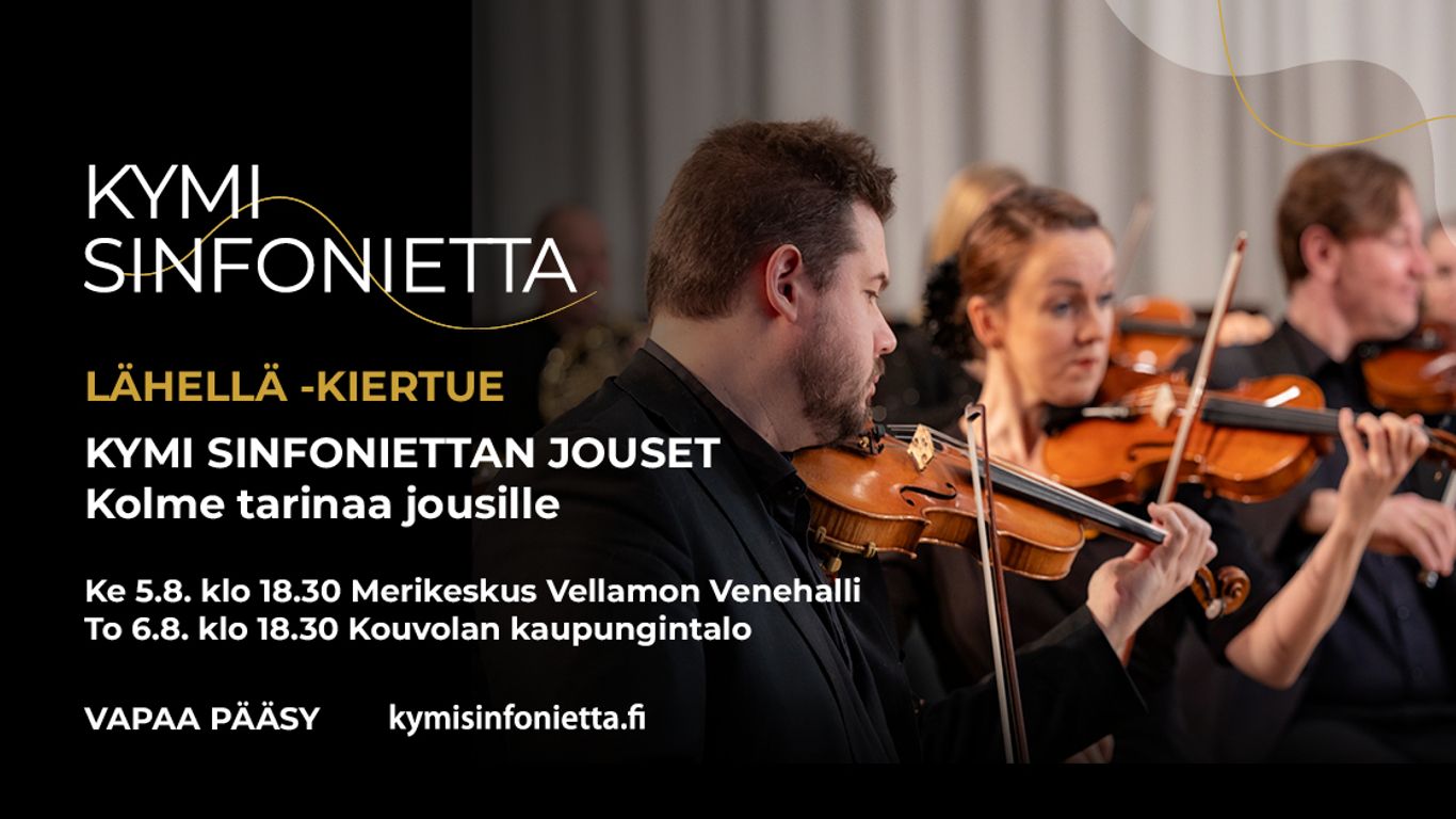 Kuvassa Kymi Sinfoniettan jousisoittajia