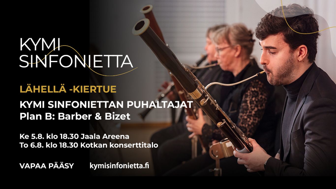 Kuvassa Kymi Sinfoniettan fagotistit