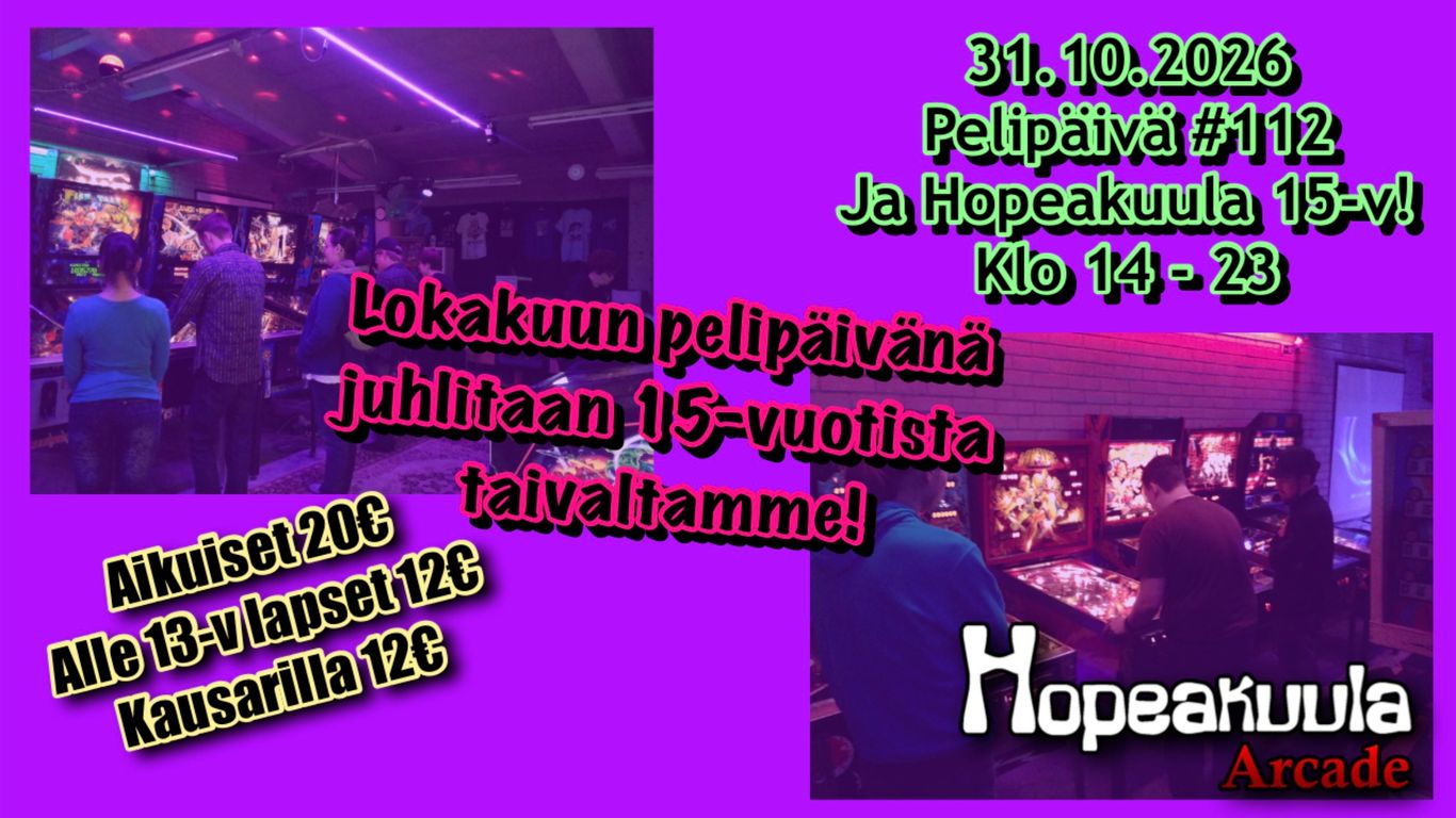 Kaksi kuvaa pelihallilta muutaman vuoden takaa, ku